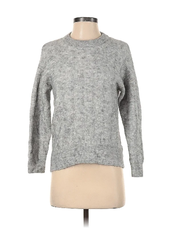 Pullover Sweater Solid Color Striped Floral Print