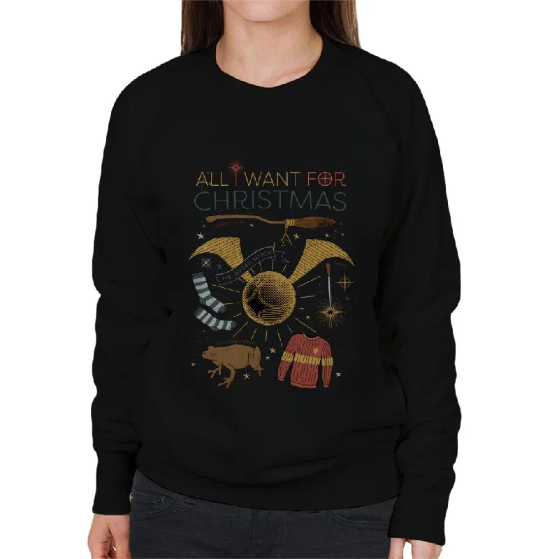 Harry Potter Christmas All I Want Is Women's Sweatshirt Hoodie with V-Neck Classic Versatile Harry Potter Christmas All I Want Is Women's Sweatshirt Hoodie with V-Neck Classic Versatile
