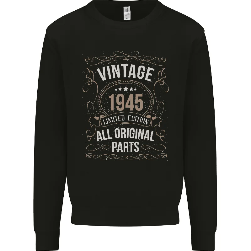 79th Birthday Limited Edition 1945 Mens Sweatshirt Jumper Hoodie with Ribbed Cuffs Snug Fit Comfort