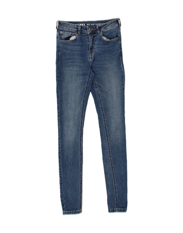 JACK WILLS Womens Mid Rise Super Skinny Jeans W25 L30 Blue Cotton Classic Button Fly Jeans JACK WILLS Womens Mid Rise Super Skinny Jeans W25 L30 Blue Cotton Classic Button Fly Jeans