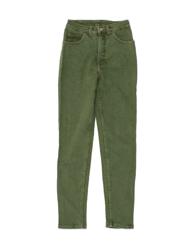 RIFLE Womens High Rise Skinny Jeans W28 L30 Green Cotton Fashionable Straight Fit Denim RIFLE Womens High Rise Skinny Jeans W28 L30 Green Cotton Fashionable Straight Fit Denim
