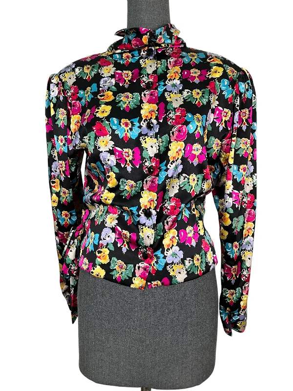 Vintage Ungaro Blouse Size M (12) Embellished Collar Blouse