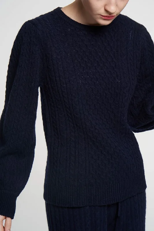 Sweater T17 T17 Harlow Navy Fleece Fabric Down Fabric Feather Fabric