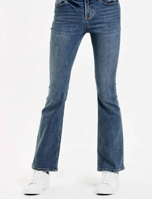 Jax Mid Rise Bootcut Jeans - Silverdale In Blue Comfortable Jogger Style Jeans