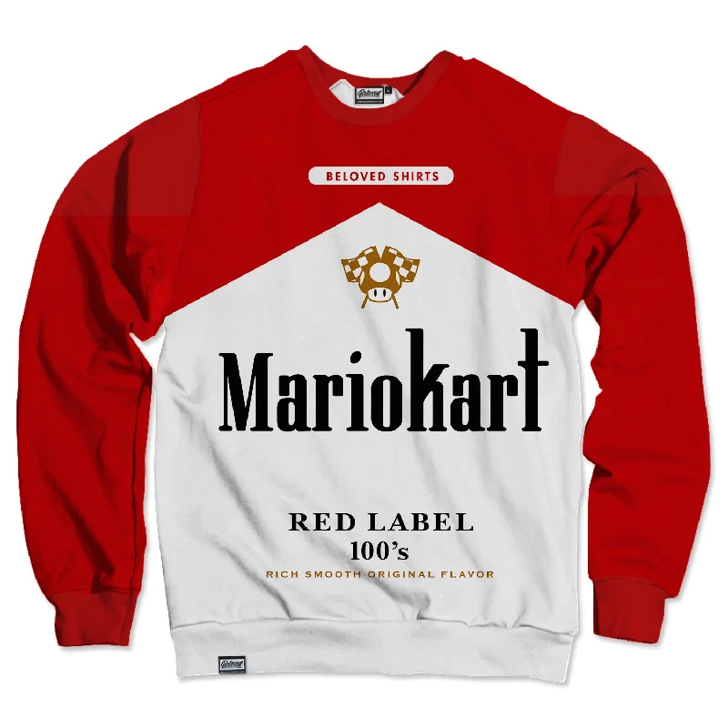 Mariokart Unisex Sweatshirt Hoodie with Raw Hem Edgy Unfinished