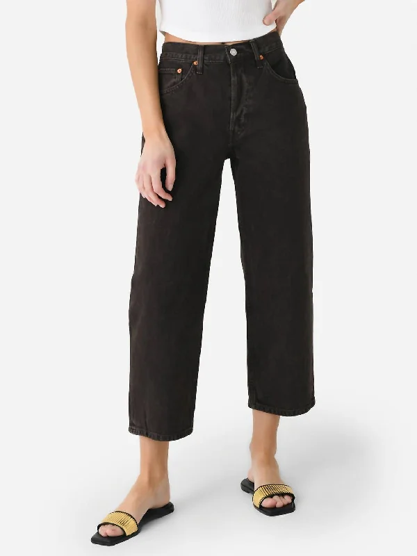 Loose Crop Jean In Cocoa Comfortable Flare Leg Jeans
