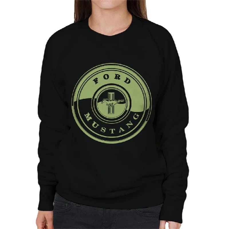 Ford Mustang Galloping Horse In Wheel Logo Women's Sweatshirt Hoodie with Zipper Versatile Modern Ford Mustang Galloping Horse In Wheel Logo Women's Sweatshirt Hoodie with Zipper Versatile Modern
