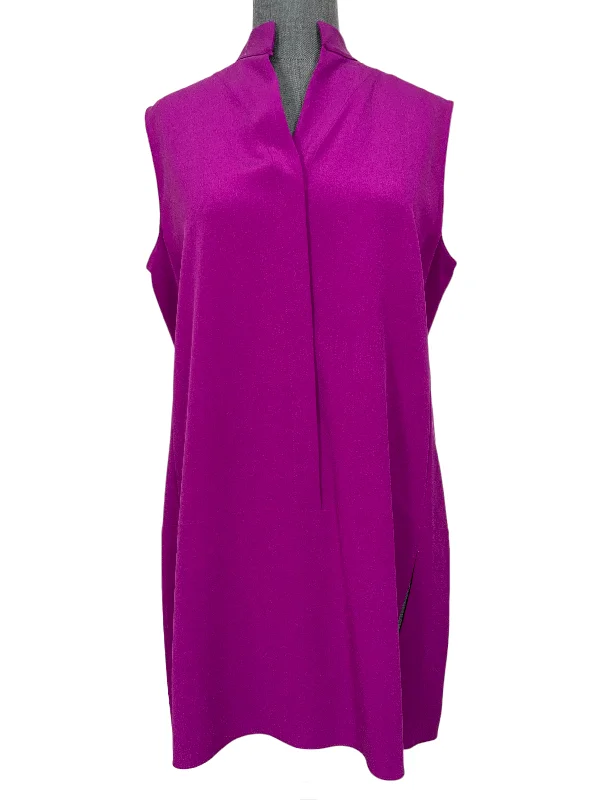 AKRIS Silk  Sleeveless Tunic Blouse Size L Asymmetric Hem Blouse