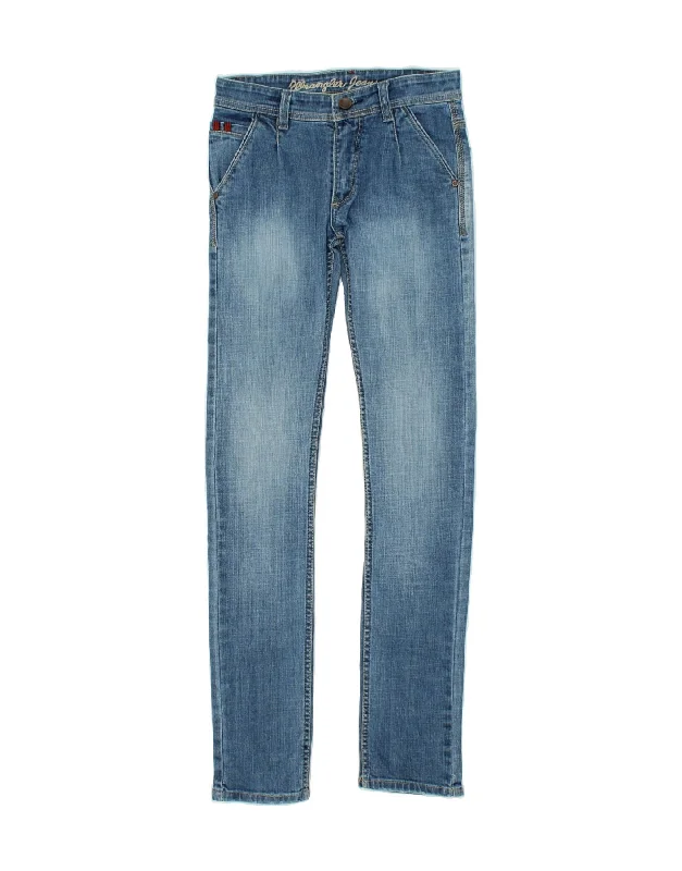 WRANGLER Womens Skinny Jeans W30 L32  Blue Cotton Fashionable Raw Hem Bootcut Jeans