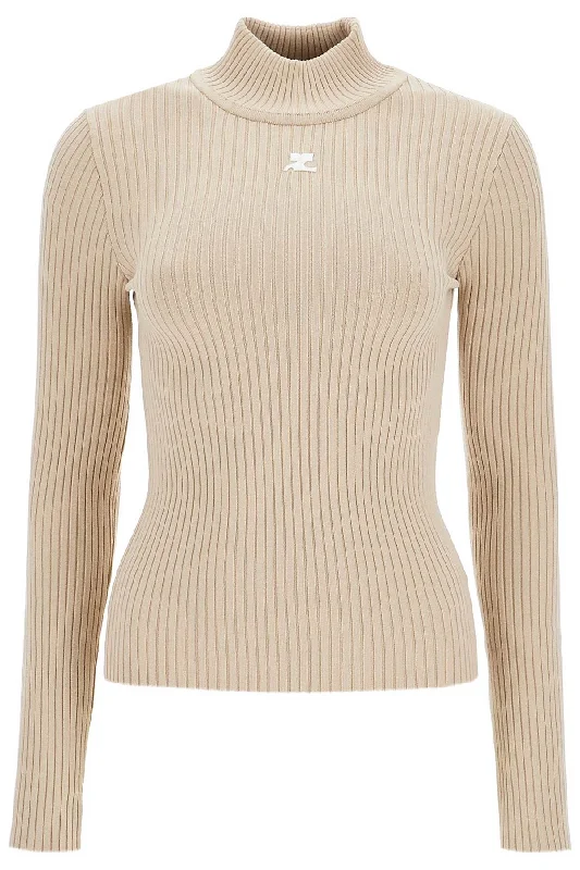 re-edition ribbed funnel-neck sweater PERMPU022FI0001 CAPPUCCINO Iron Safe Non-Iron Wrinkle Free