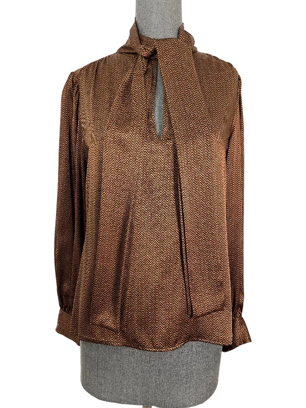 Vintage Yves Saint Laurent blouse Size M Frilled Cuff Blouse