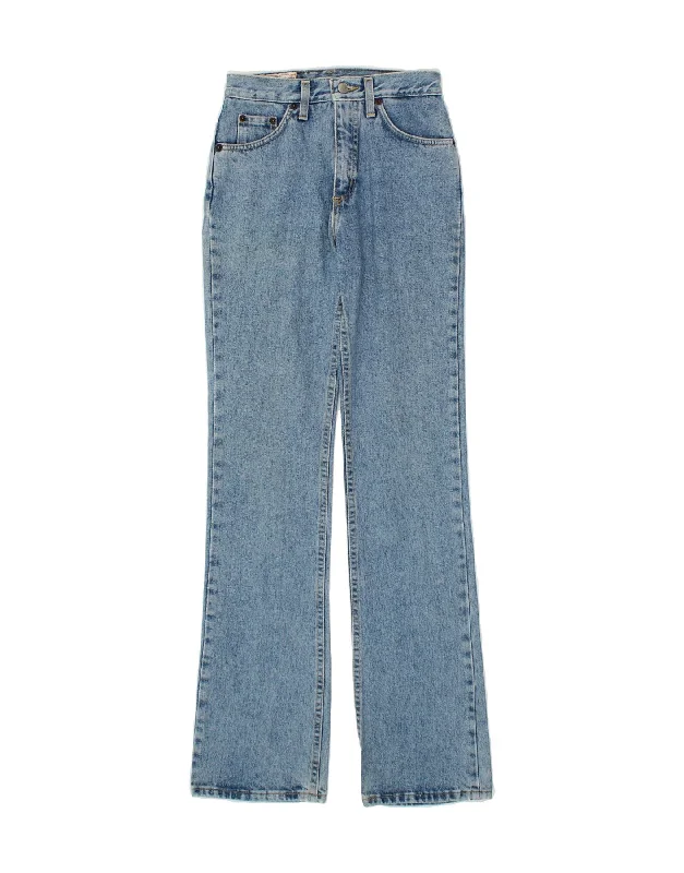 RIFLE Womens Bootcut Jeans W27 L32  Blue Cotton Trendy Button-Up High-Waist Jeans