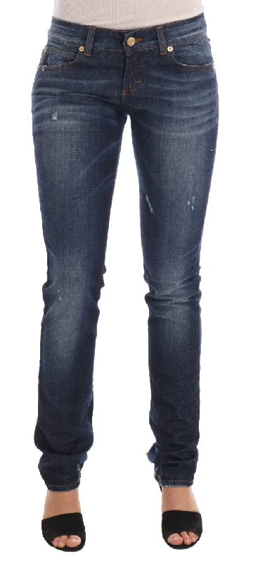 John Galliano Stylish Skinny Low Rise  Women's Jeans Stylish Paperbag Waist Denim