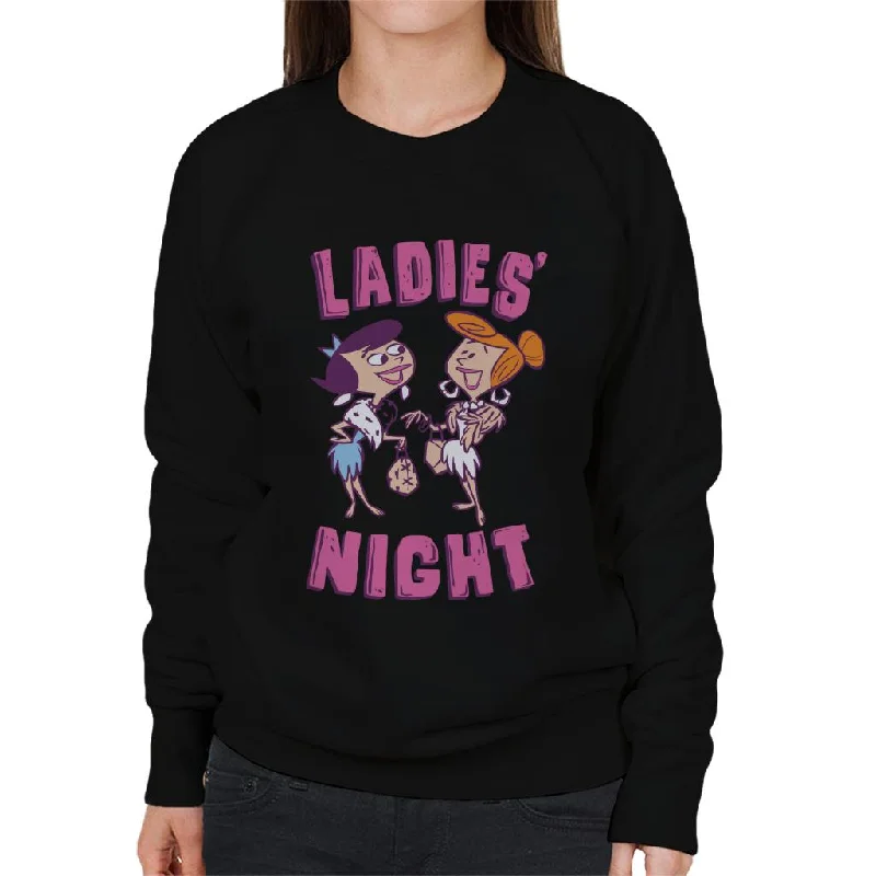The Flintstones Betty And Wilma Ladies Night Women's Sweatshirt Hoodie with Earth Tones Natural Calm