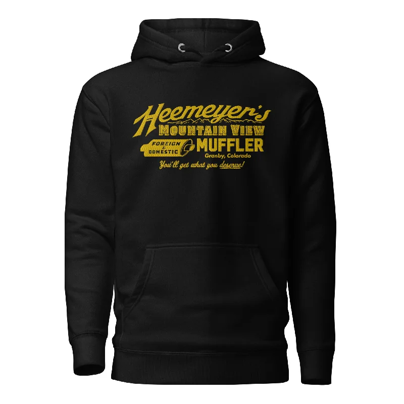 Heemeyer's Mountain View Muffler Deluxe Embroidered Hoodie Hoodie with Drawstring Waist Adjustable Fitted