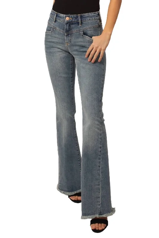 Rosa Flare Jeans In Stokes Canyon Chic Double Waistband Jeans