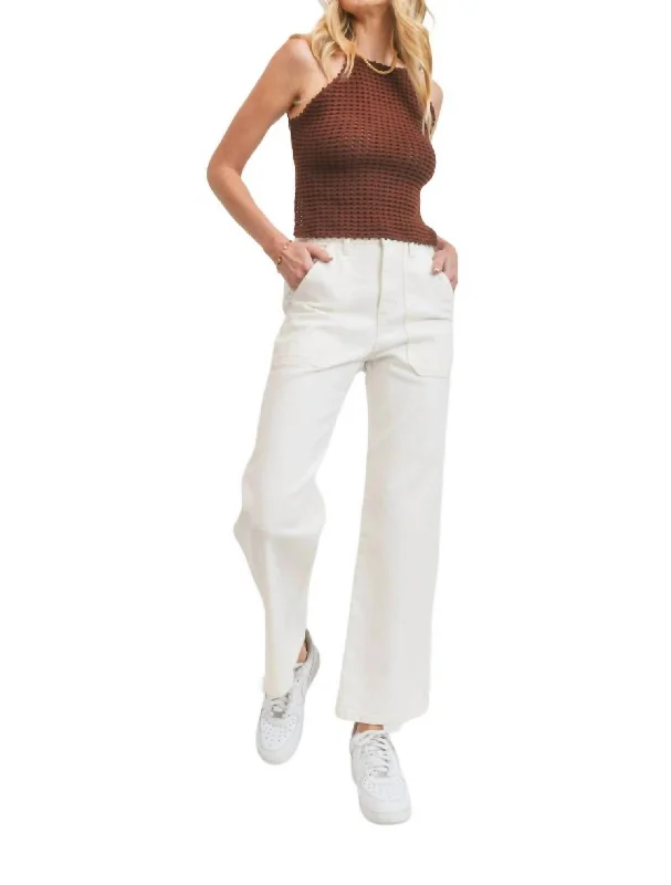 Carpenter Jeans In Off White Classic Button Fly Jeans