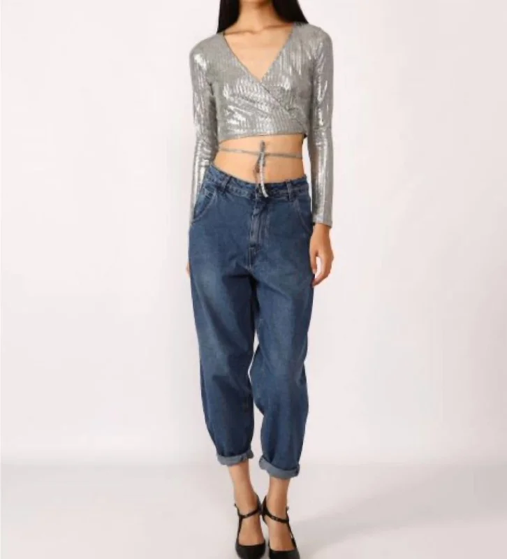 Quinn Baggy Jeans In Dark Wash Trendy Classic Fit Jeans