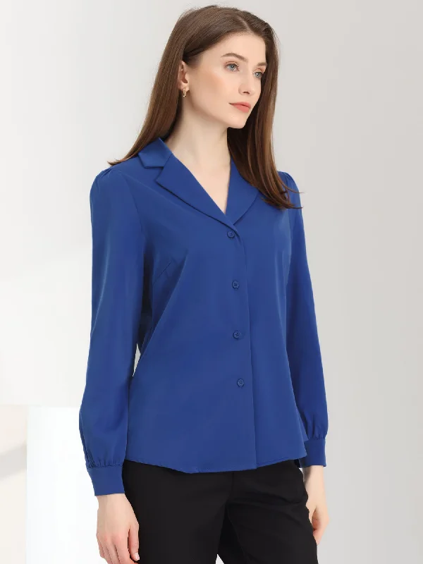 Elegant Collar Blouse Long Sleeve Work Office Satin Button Down Shirt Silky Draped Blouse Elegant Collar Blouse Long Sleeve Work Office Satin Button Down Shirt Silky Draped Blouse