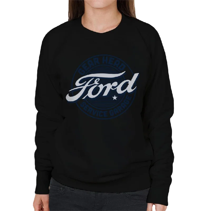 Ford Gear Head Service Garage Women's Sweatshirt Hoodie with Pocket Utility Practical Ford Gear Head Service Garage Women's Sweatshirt Hoodie with Pocket Utility Practical