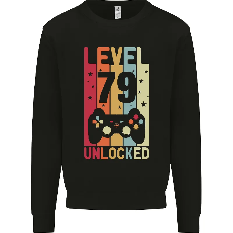 79th Birthday Gamer: Level Up at 79 Years Men's Sweatshirt Hoodie Dress Longline Feminine 79th Birthday Gamer: Level Up at 79 Years Men's Sweatshirt Hoodie Dress Longline Feminine