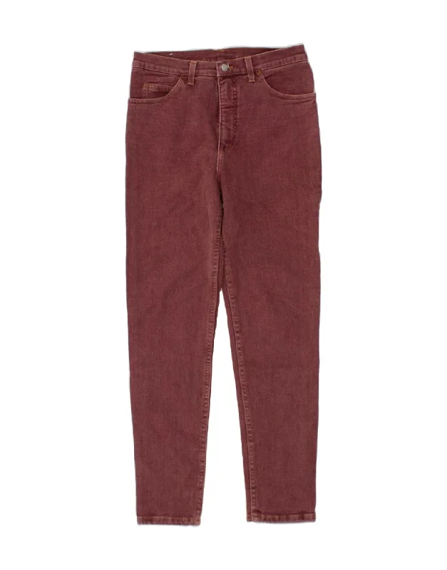 RIFLE Womens High Rise Skinny Jeans W31 L30 Burgundy Cotton Trendy Layered Pocket Jeans RIFLE Womens High Rise Skinny Jeans W31 L30 Burgundy Cotton Trendy Layered Pocket Jeans