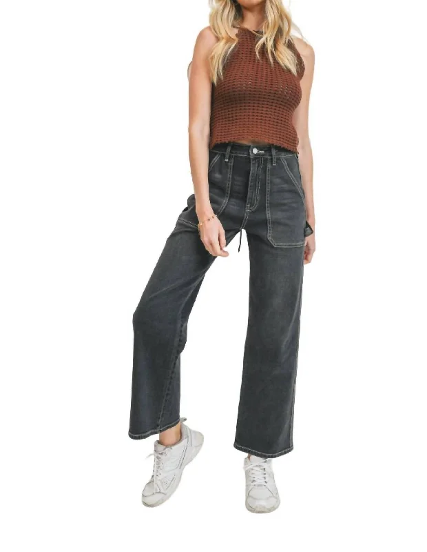 Carpenter Jeans In Black Stylish Cargo Style Jeans