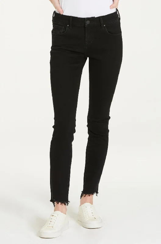 Joyrich Low Rise Skinny With Step Hem Jean In Black Comfortable Distressed Straight-Leg Jeans Joyrich Low Rise Skinny With Step Hem Jean In Black Comfortable Distressed Straight-Leg Jeans