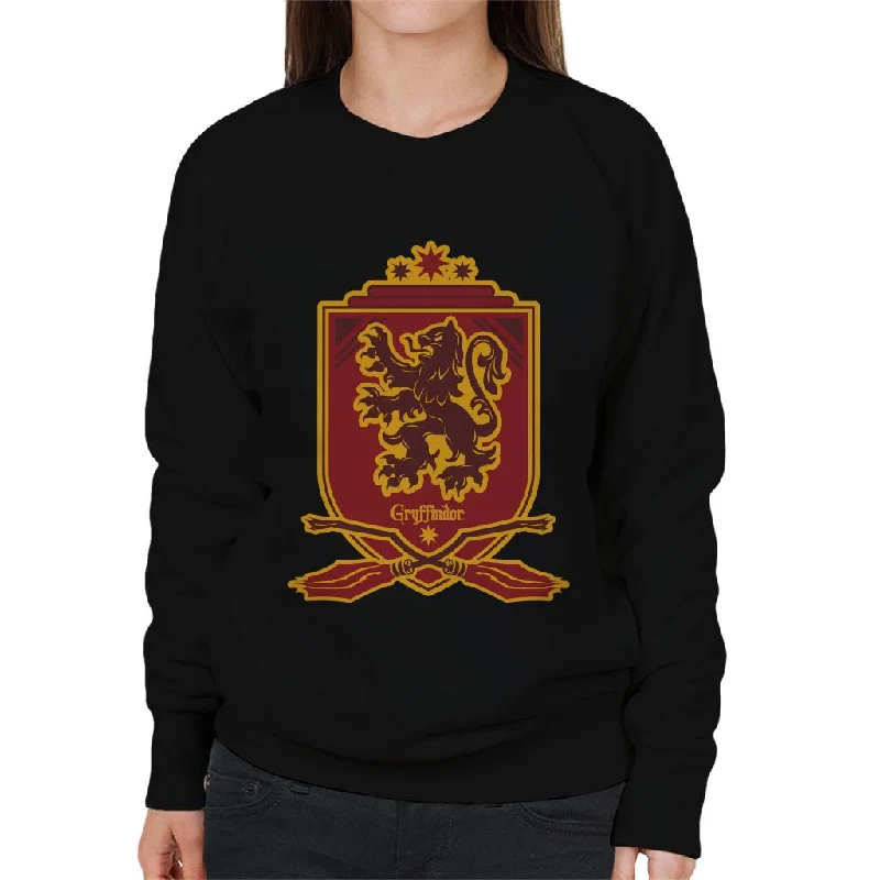 Harry Potter Gryffindor Quidditch Crest Women's Sweatshirt Hoodie with Button Classic Timeless Harry Potter Gryffindor Quidditch Crest Women's Sweatshirt Hoodie with Button Classic Timeless