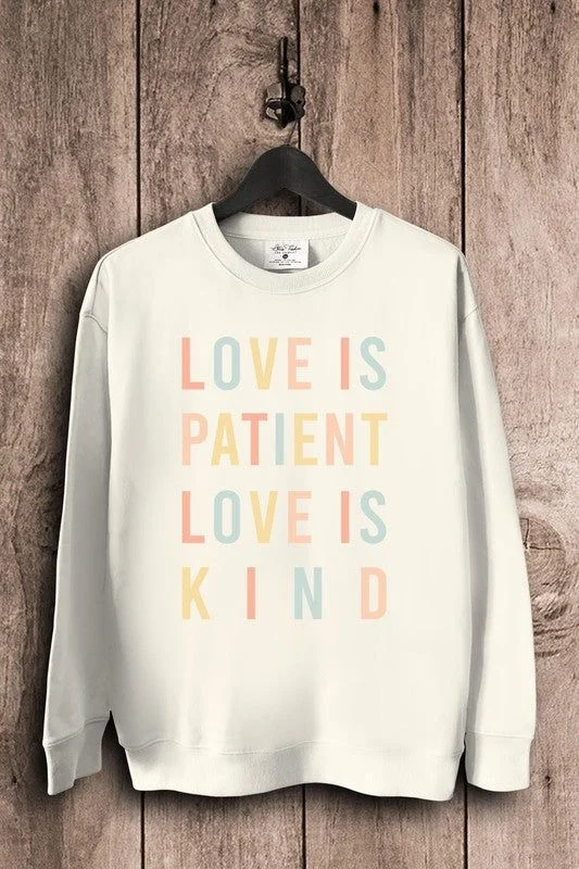 Love Is Patient Love Is Kind Sweatshirts Hoodie with Cuffed Sleeves Snug Secure