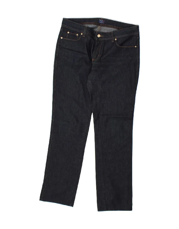 TRUSSARDI Womens Straight Jeans W30 L31 Navy Blue Cotton Trendy Vintage Denim Jeans