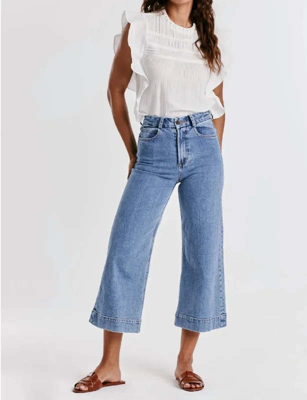 Aubrey Wide Leg Cropped Jean In Sheridan Trendy Low-Rise Bootcut Jeans