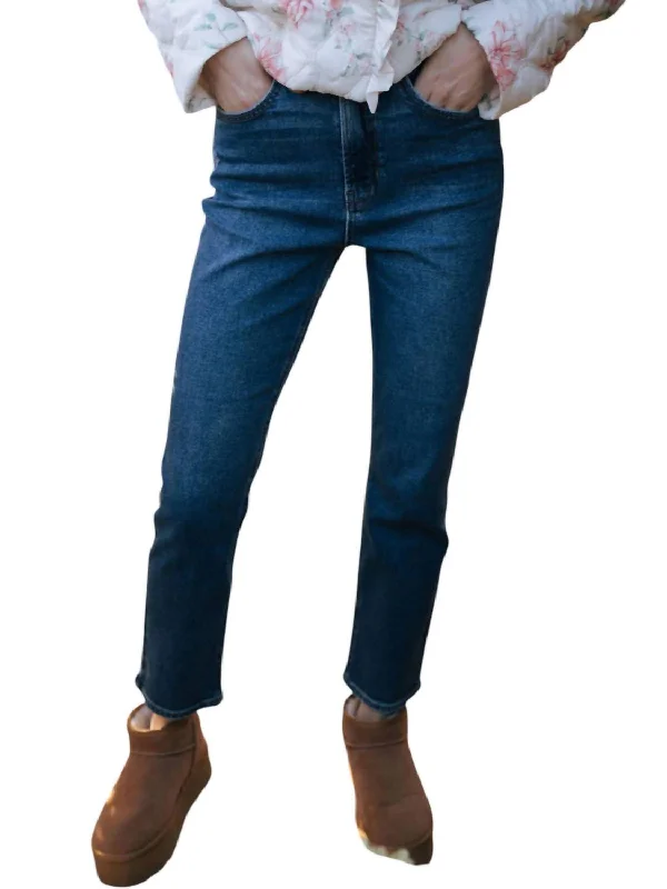 Classic Slim Straight Jeans In Blue Trendy Skinny Fit Jeans