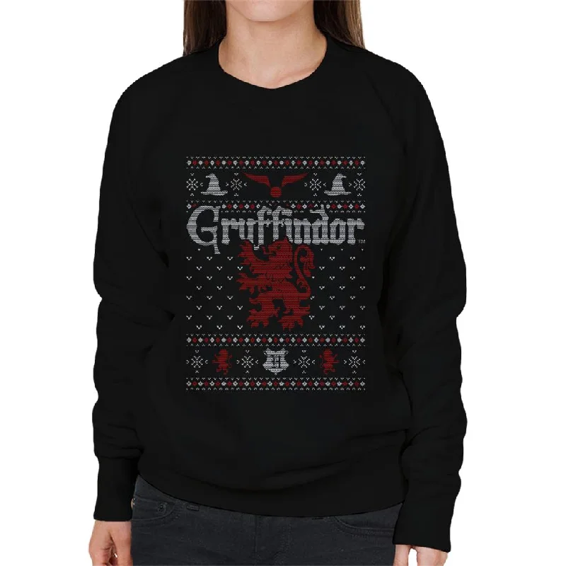 Harry Potter Christmas Gryffindor Women's Sweatshirt Hoodie with Slim Fit Tailored Modern