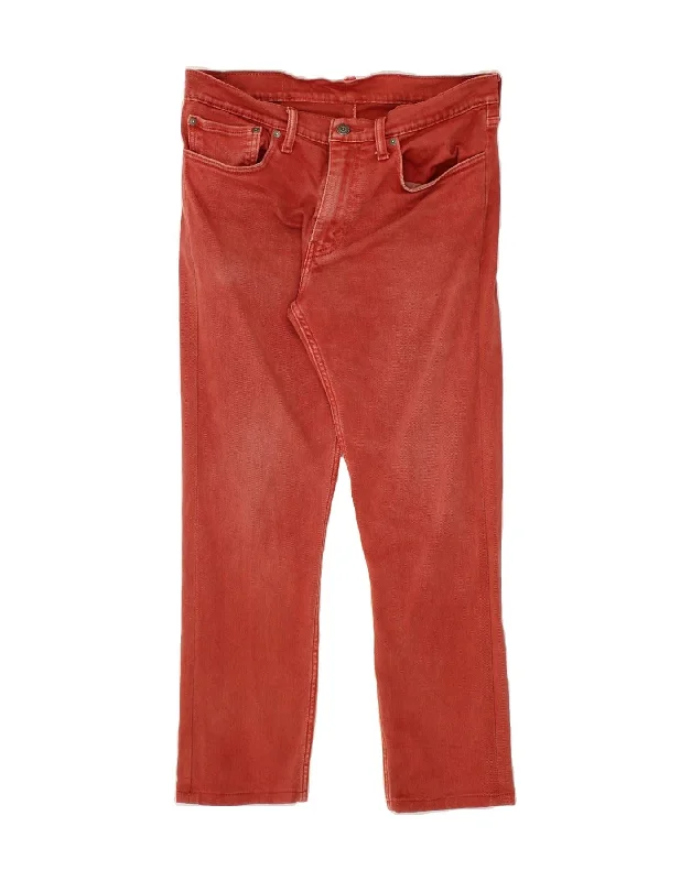 LEVI'S Mens 511 Slim Jeans W34 L27 Red Cotton Cozy Relaxed Fit Jeans