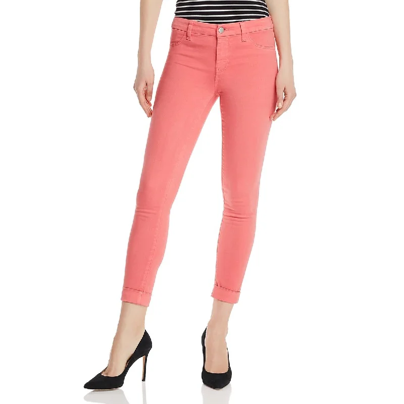 Alana Womens High Rise Ankle Skinny Crop Jeans Fashionable Distressed Jeans