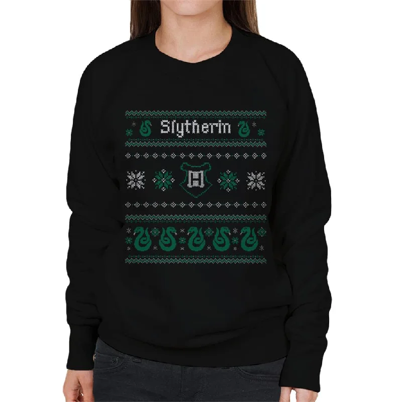 Harry Potter Christmas Slytherin Women's Sweatshirt Hoodie with Full-Zip Functional Layering Harry Potter Christmas Slytherin Women's Sweatshirt Hoodie with Full-Zip Functional Layering