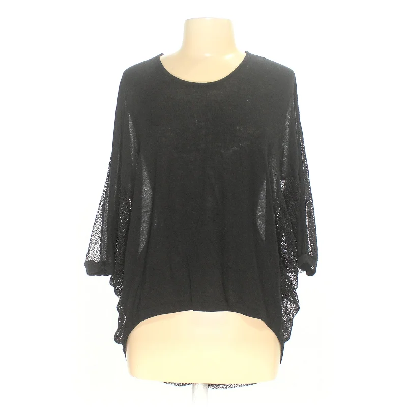 Rumor Black Womens Blouse Sz S Side Tie Blouse