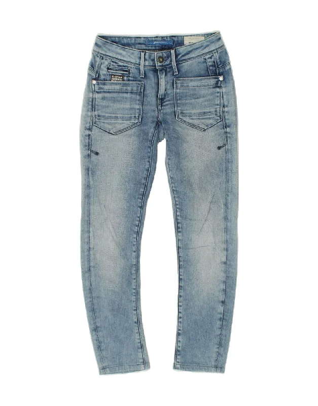 G-STAR Womens Slim Jeans W25 L27  Blue Cotton Casual Light Wash Jeans