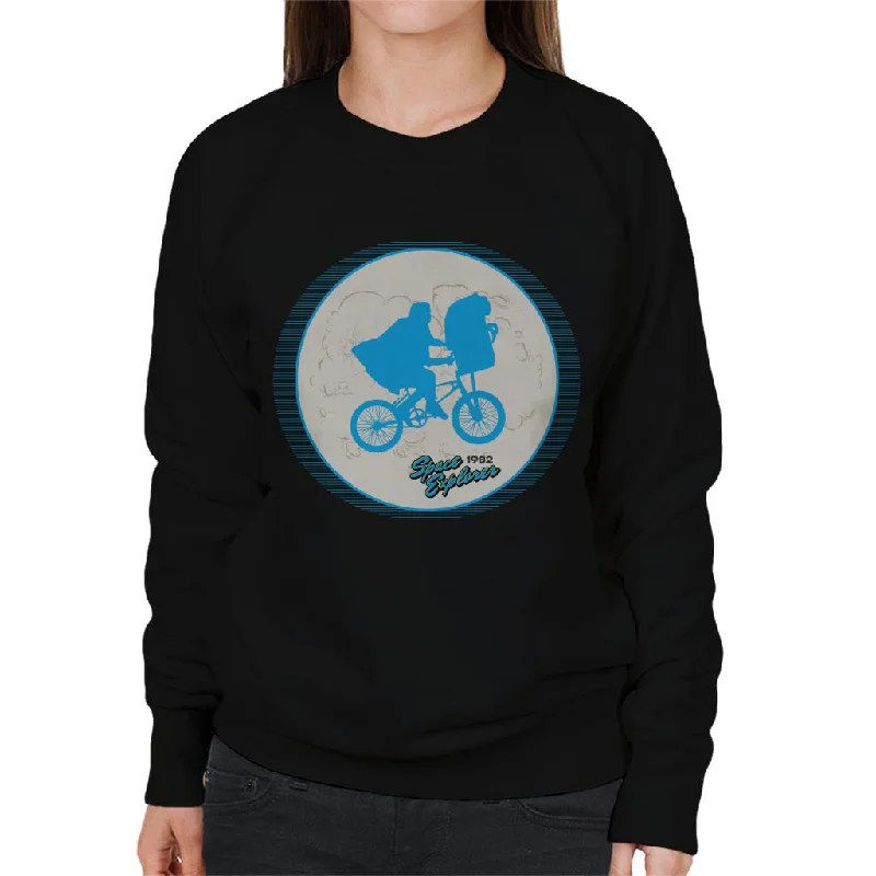 E.T. 1982 Space Explorer Flyin' High Women's Sweatshirt Hoodie with Double Zipper Versatile Adjustable E.T. 1982 Space Explorer Flyin' High Women's Sweatshirt Hoodie with Double Zipper Versatile Adjustable