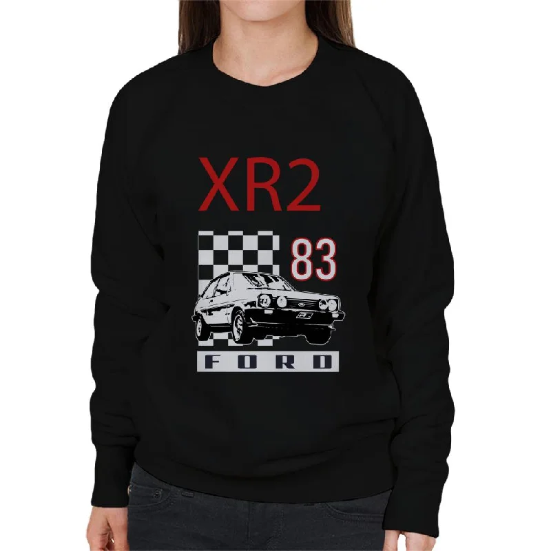 Ford XR2 83 Race Stripes Women's Sweatshirt Hoodie with Raglan Sleeves Sporty Comfortable Ford XR2 83 Race Stripes Women's Sweatshirt Hoodie with Raglan Sleeves Sporty Comfortable