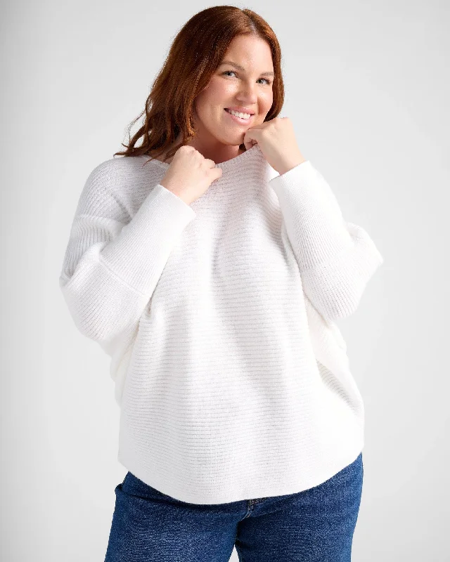 Plus Size Oversize Dolman Sleeve Sweater Front Pockets Side Pockets Patch Pockets