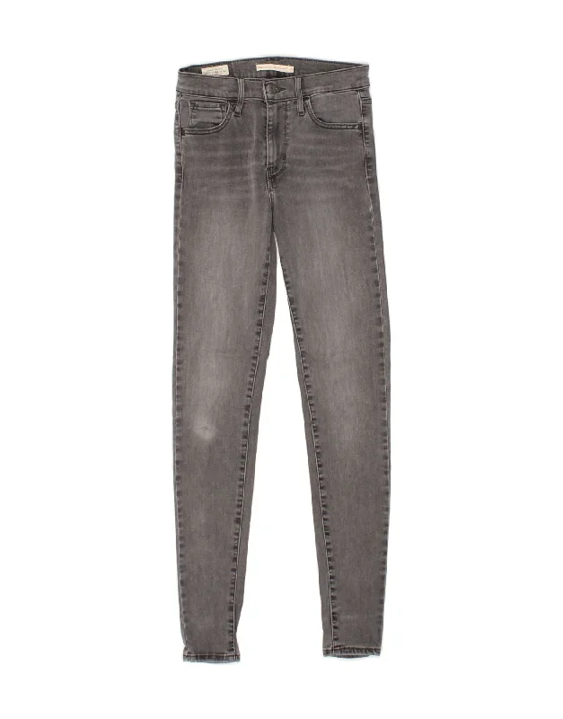 LEVI'S Womens 720 Super Skinny Jeans W25 L31 Grey Cotton Trendy Patchwork Denim Jeans LEVI'S Womens 720 Super Skinny Jeans W25 L31 Grey Cotton Trendy Patchwork Denim Jeans