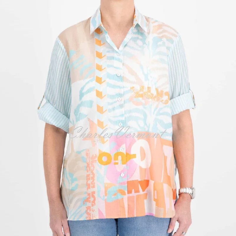 Just White Blouse - Style J4060 Semi-Sheer Blouse
