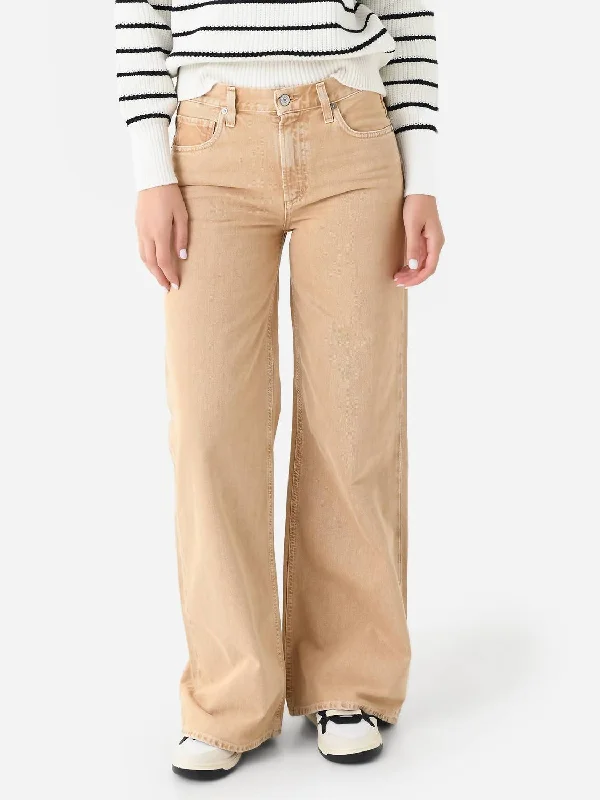 Loli Mid Rise Baggy Jean In Seychelles Casual Bootcut Ripped Jeans