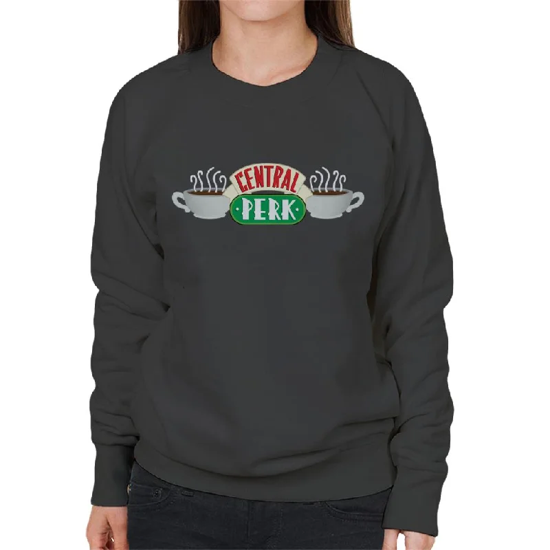 Friends Central Perk Women's Sweatshirt Hoodie with Distressed Vintage Worn