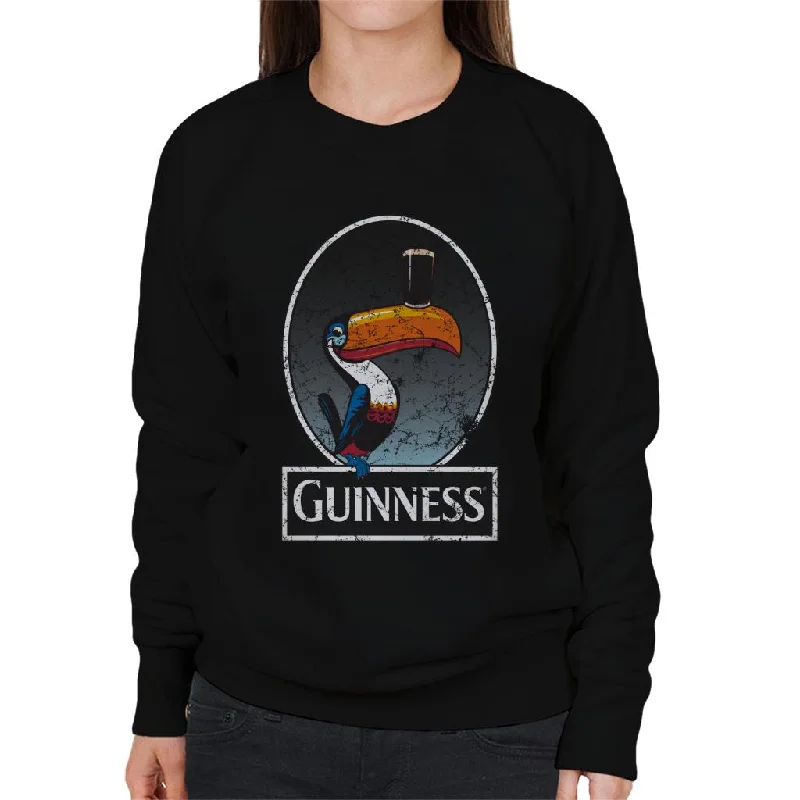 Guinness Toucan Distressed Women's Sweatshirt Hoodie with Sequins Glamorous Eye-catching Guinness Toucan Distressed Women's Sweatshirt Hoodie with Sequins Glamorous Eye-catching