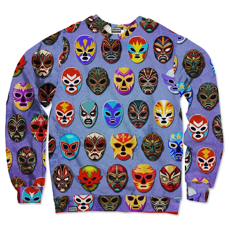 Lucha Libre Mask Unisex Sweatshirt Hoodie with Half-Zip Sporty Casual