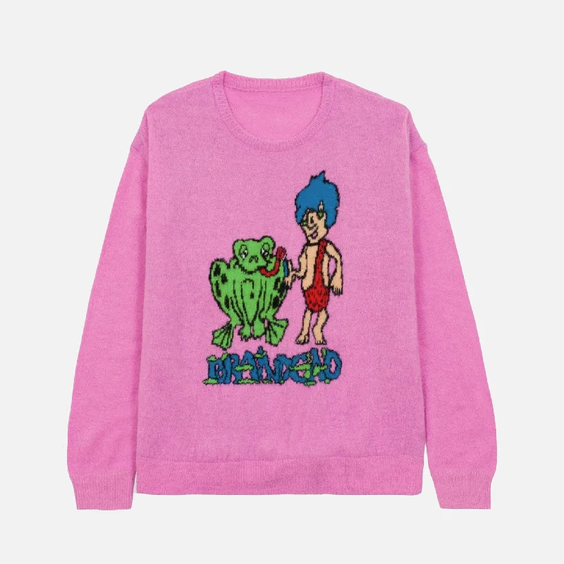 Buddies Sweater - Fushsia Handmade Hand-knitted Hand-woven
