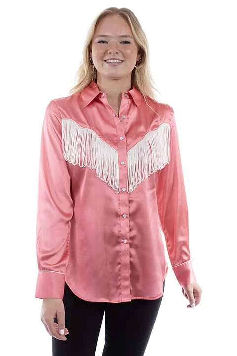 Women's Honey Creek Collection Blouse: Retro Fringe Classic Minimalist Blouse